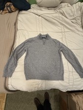 Perry Ellis Men  s Cotton 1/4 Zip Sweater Mens Size L