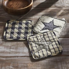 My Country Patchwork Pot Holder Set of 3 8x8 VHC Brands