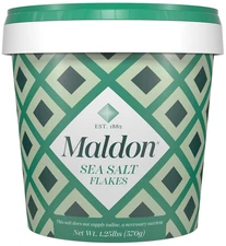 Maldon Salt, Sea Salt Flakes, 20 Oz (570 G), Resealable Tub, Kosher, Natural, Ha
