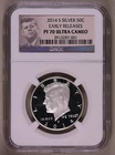 2014-S Silver Kennedy Half Dollar NGC PF70 Ultra Cameo ***RARE ORIGINAL COIN***