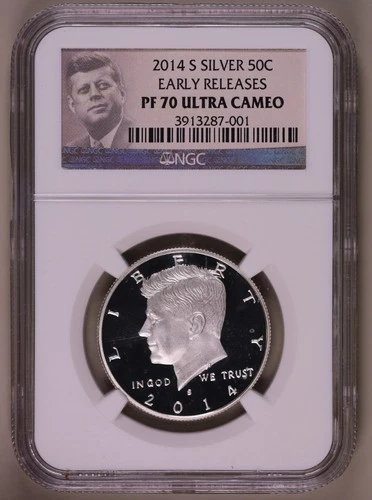 2014-S Silver Kennedy Half Dollar NGC PF70 Ultra Cameo ***RARE ORIGINAL COIN***