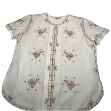 VTG Lily Cottage Fairy Delicate Embroidered Top Sz M NWOT Viscose-Poly Adorable