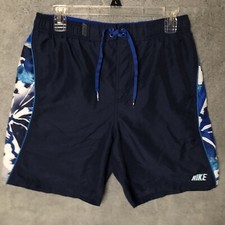 Nike Swim Board Shorts Navy Blue Spellout Sports Shorts Medium M