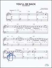 Brian D'Arcy James "Hamilton" AUTOGRAPH Signed 'You'll Be Back' Sheet Music ACOA