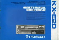PIONEER Ownwer's Manual Component Car Stereo Centrate Series,kex,kpx,Dex,Cdx