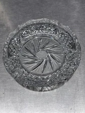 Vintage Cigar Ashtray Cut Glass Tobacciana Heavy Crystal Art 7.25 Inch