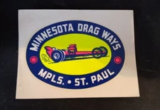 ORIGINAL MINNESOTA DRAGWAYS Vintage water DECAL NOSTALGIA Racing nhra GASSER 