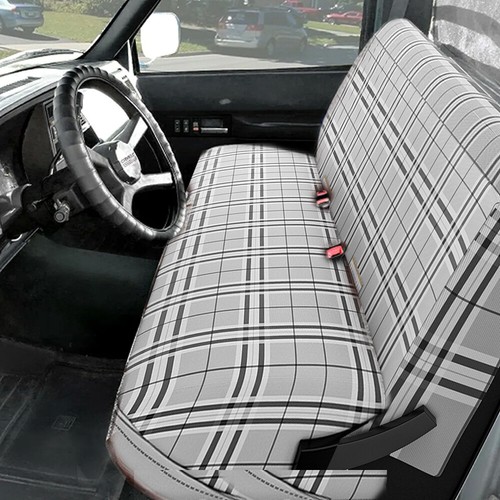 For Ford F Series Base Front Pickup Bench Seat Cover Plaid Full Size Protector - Picture 2 of 14