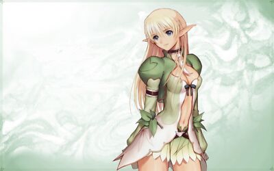 Anime girls shining tears tony taka pointy ears elves Playmat Game Mat Desk