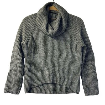 Point Sur Gray Ribbed Mohair Wool Turtleneck Sweater Women's Size S/M
