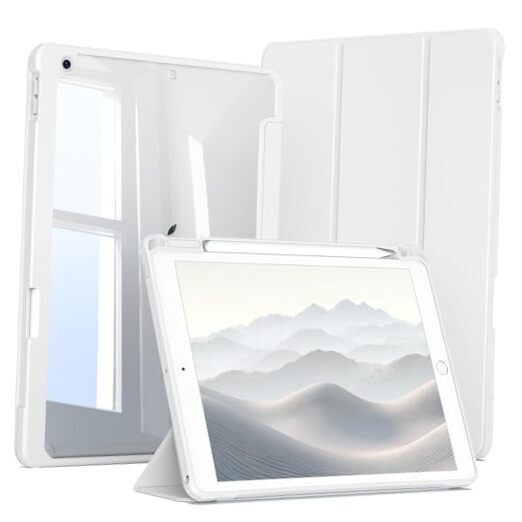 Protective Grey iPad 9th/8th/7th Gen 10.2 Case with Pencil Holder