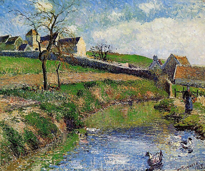 Camille Pissarro - Farm of Le Friche at Osny (1882) Signed - 17" x 22" Art  Print | eBay