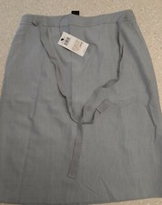 BCBG MAXAZRIA SKIRT K/L Skirt W/ Tie Light Grey Size 4 NWT