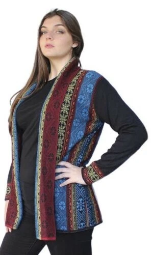 Women's 100% Authentic Baby Alpaca Wool Knitted Coat Sweater Yakar Cusco - Image 2 of 4