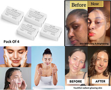 Glutathione Skin Whitening Brightening Soap Anti-Aging Natural Vegan 75g 4pk
