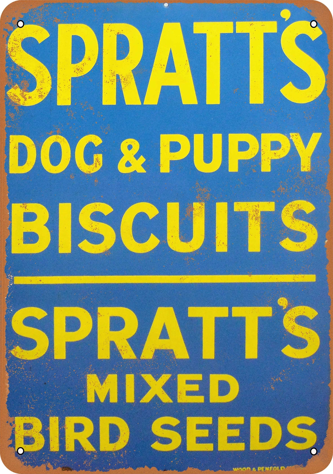 METAL SIGN - 1936 Spratt's Dog and Puppy Biscuits -- Vintage Look