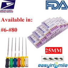60Pc Dental K Files Stainless Steel Endodontic Root Canal Hand Files 25MM 6 8 10