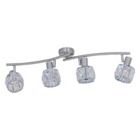 Spotleiste Deckenleuchte Spotlampe Glas Kristalle E14 4-Flammig Wohnzimmerlampe