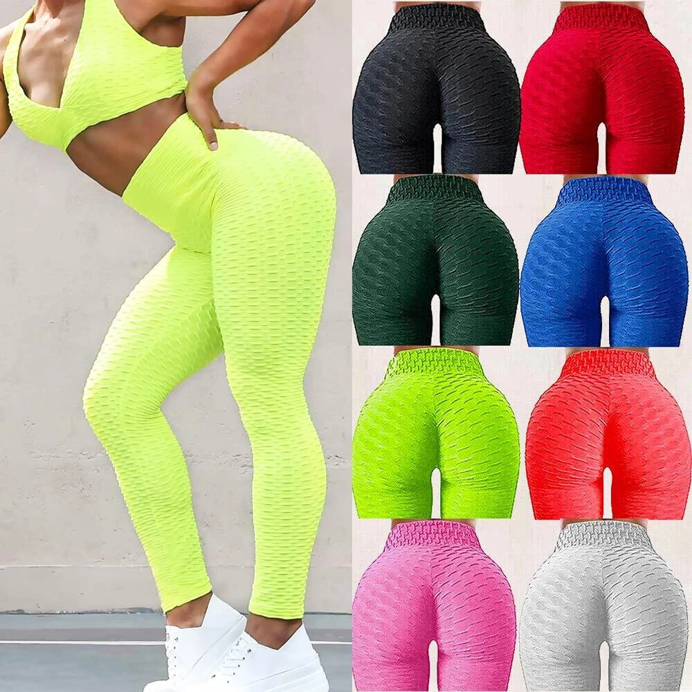 Women Yoga Pants Scrunch Bum Gym Leggings Fitness Sports Tight Workout  Trousers