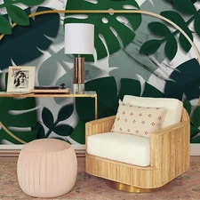 3D Plam Leaves Wallpaper Wall Mural Removable Self-adhesive Sticker 267