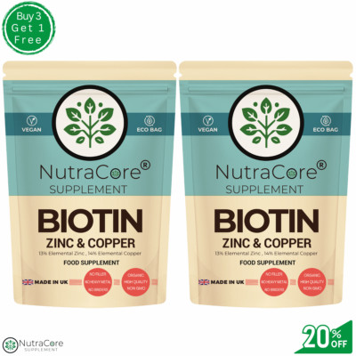 Biotin Hair Growth Supplement biotin 10,000mcg-(biotin+Zinc & Copper)-180Caps