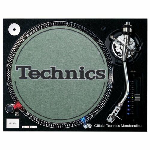 Slipmats Technics Green Metallic Logo Black 1 Pair - Picture 2 of 3