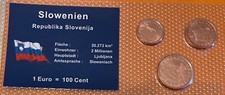 SLOVENIA - LOT 3 COINS FDC 1, 5 and 10 EURO CENTS YEAR 2007 🇸🇮