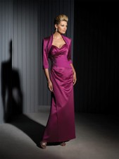  398 Cameron Blake Mon Cheri Size 4 Two Piece Satin Chiffon Formal Dress Jacket