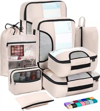 Travel Packing Cubes Set with Toiletry & Shoe Bag - Perfect for Women & Moms