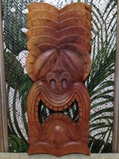Large Tiki Mask Statue Wall Hanging Marquesan Maori Ku Kahiki Diablo Farm Munk