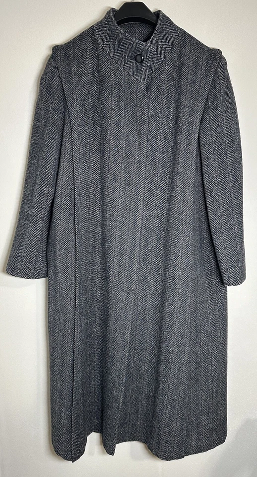 Abrigo de tweed espiga vintage forrado botones ocultos púrpura hecho en EE. UU. Foto 2 de 4