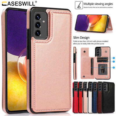 For-Samsung Galaxy A12 A22 A32 A42 A52 A72 Card Holder Leather Wallet Case  Cover