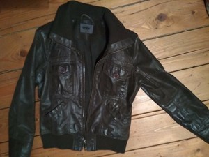 Only Lederjacke S Khaki Ebay