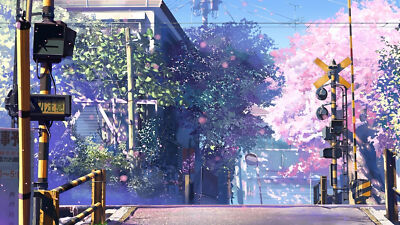 Anime 5 centimeters per second landscape traffic mirror Play Gaming Mat Desk