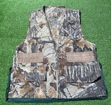 Vintage Sports Afield Vest Mens Medium Brown Realtree Camo Hunting Game Pouch