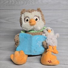 2019 Cuddle Barn Mama  Baby Owl Bible Stories Reading Time Plush Doll Animated