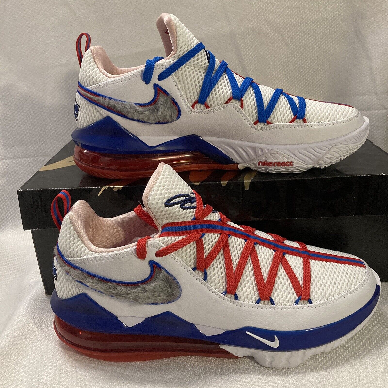 Nike Lebron 17 Low Tune Squad Space Jam Shoes CD5007 100 White Blue Red |  eBay