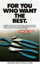 1983 Vintage Print Ad Channel Lock Pliers Blue Handles For You Who Want The Best
