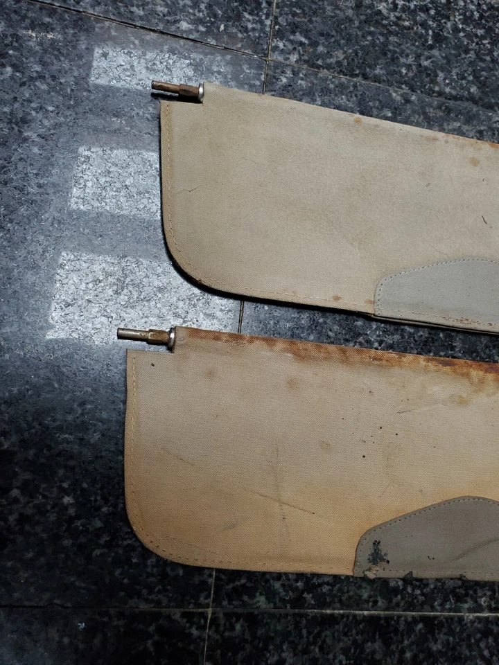 Juego de parasol Mercedes Benz 190SL tela original izquierda derecha bronceado OEM raro par Foto 2 de 4