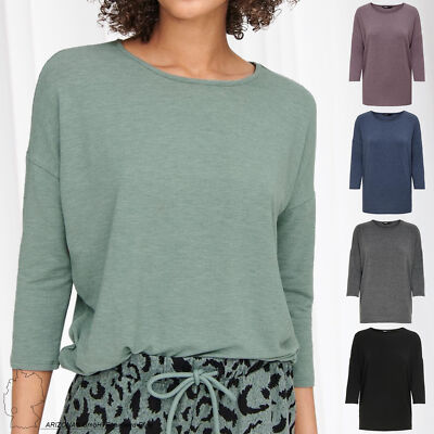ONLY Damen Dünner Basic Strickpullover 3/4 Langarm Stretch Sweater ONLGLAMOUR