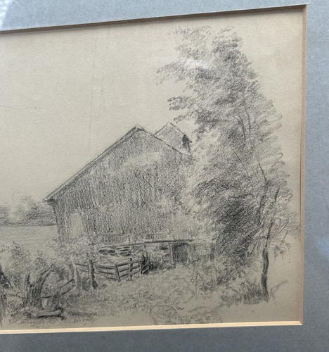 ThriftCHI ~ Thomas Bancroft Art Sketch Landscape Barn Scene - Picture 2 of 7