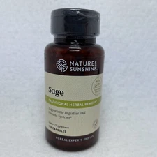 Natures Sunshine Sage 100 Caps EXP 02/27 Supports Digestive & Immune Systems