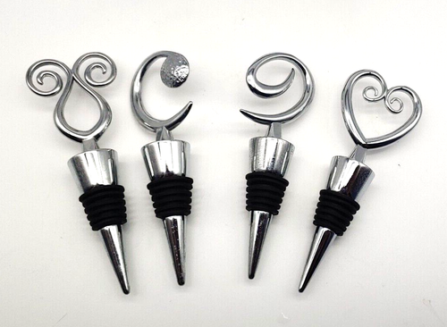 Vintage Decorative Stainless Steel Bottle Stoppers In MCM Wood Arch Display - Picture 7 of 9