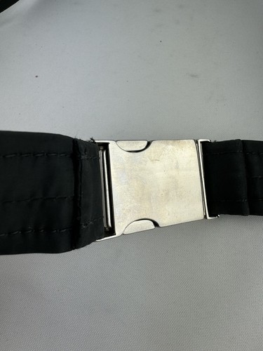 Prada Women's Black Nylon Logo Silver Tone Buckle Belt 34 inches - Picture 4 of 6