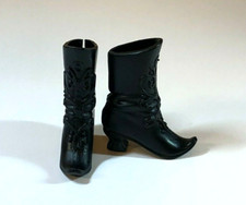 Disney FROZEN PRINCESS ANNA Black Shoes Short Boots Curled Toes Mattel 246