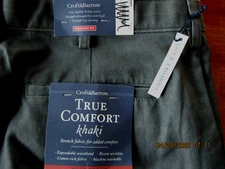 NWT-Croft & Barrow Classic Fit Flat Front True Comfort Gray Dress Pants 34x29