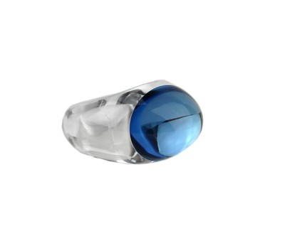 バカラ　リヴィエラ BACCARAT JEWELRY TANGO RIVIERA CLEAR CRYSTAL RING SZ 49 - 5