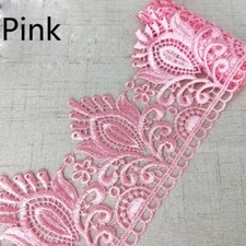 1 Yard Embroidery Lace Trim Cutwork Flower Applique Wedding Edging Sewing Decor