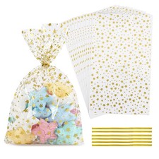 100Pcs Cellophane Bags, Clear Gift Bag Cellophane Treat Bags 6 X 10 Inches 100 T