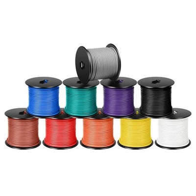 10 Rolls of 14 Gauge Automotive Primary Wire Spool for RV and Trailer Wiring